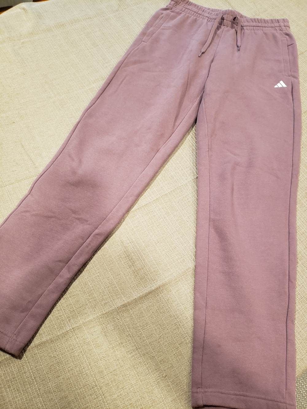 Adidas Womens SMALL Mauve Pink Drawstring Joggers